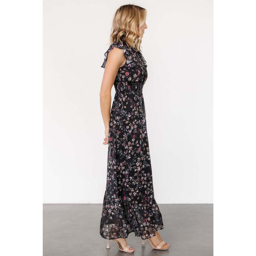 Baltic Born Kearny Ruffle Maxi Dress | Midnight + Gold Multi Size XLXL - Picture 4 of 5
